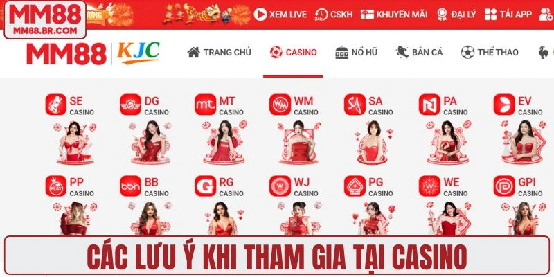Nội dung lưu ý khi đánh casino